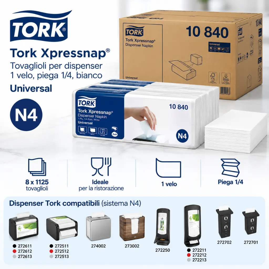 Composizione Tork Xpressnap e dispenser compatibili.webp
