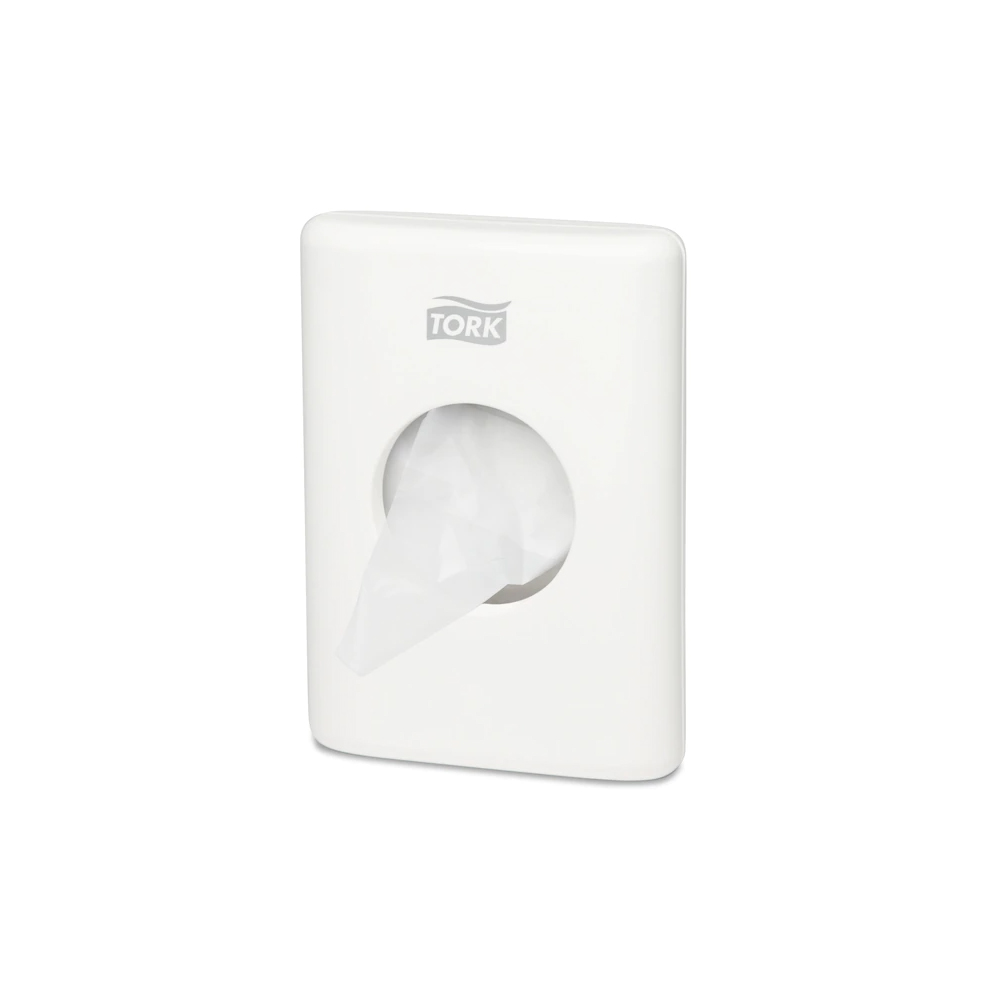 566000 Dispenser per sacchetti igienici bianco Tork