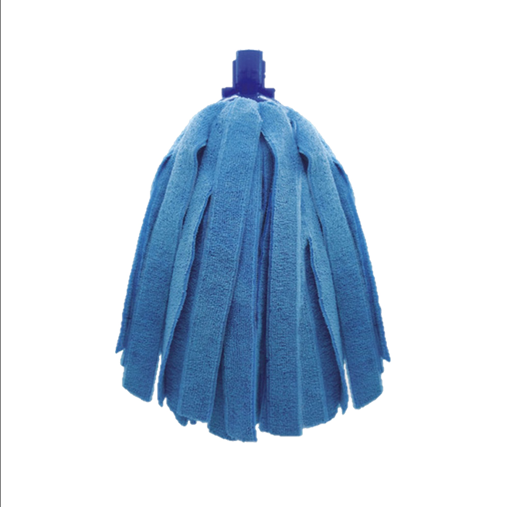 Super mop MicroTuff blu in microfibra 200 gr con attacco a filetto per il lavaggio dei pavimenti
