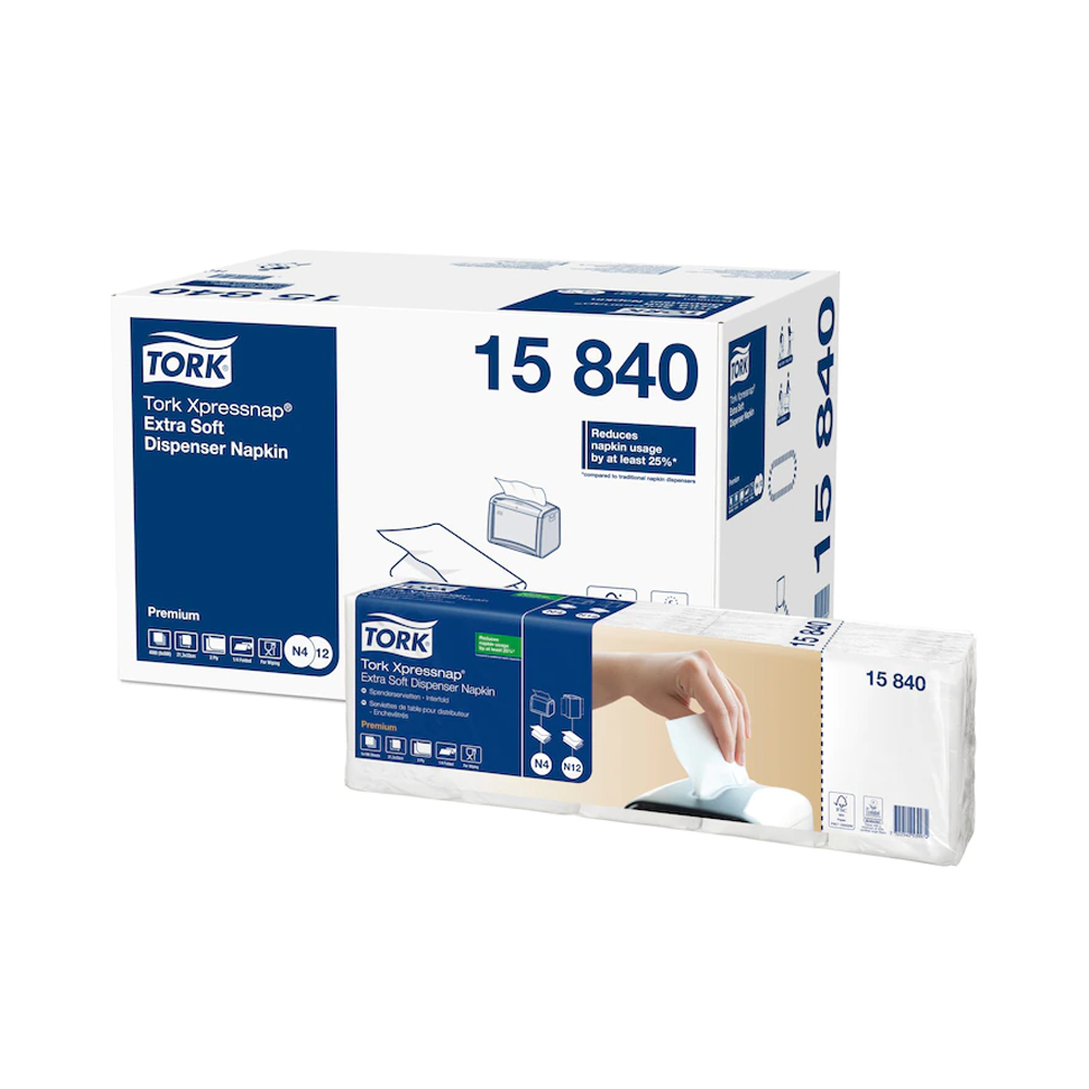 15850 Tovaglioli Xpressnap Extra Soft bianco Tork (1000pz/cf)(8cf/ca)(Sistema:N4/N12)