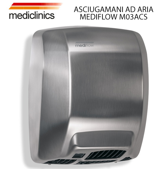 M03acs asciugamani elettronico mediflow in acciaio satinato