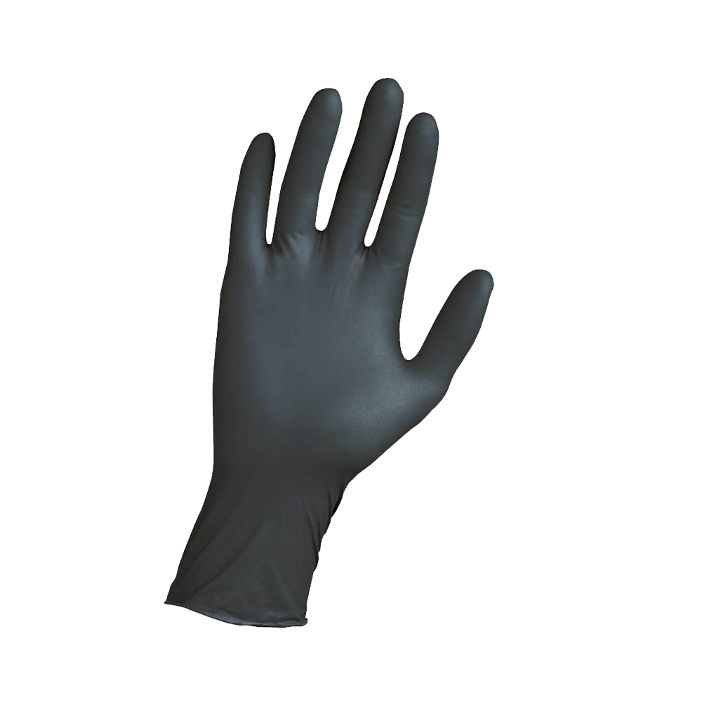 Guanti monouso in lattice nero  tg. S (6-6.5) (100pz/cf)