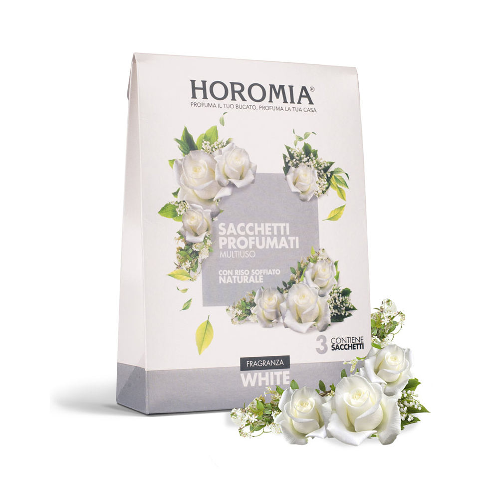 Horomia sacchetti profumati multiuso di riso soffiato - Fragranza white (3pz/cf)  