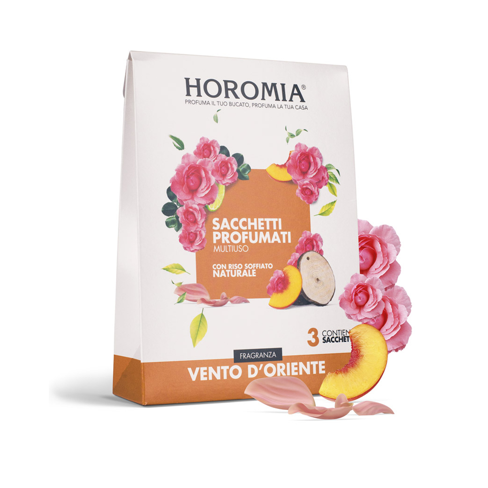 Horomia sacchetti profumati multiuso di riso soffiato - Fragranza vento d'oriente (3pz/cf) 