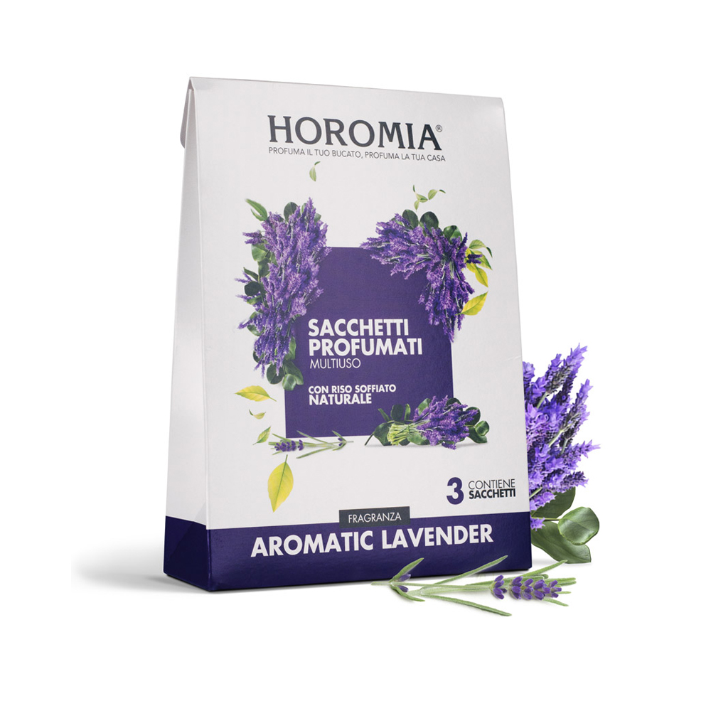 Horomia sacchetti profumati multiuso di riso soffiato - Fragranza  aromatic lavender (3pz/cf) 
