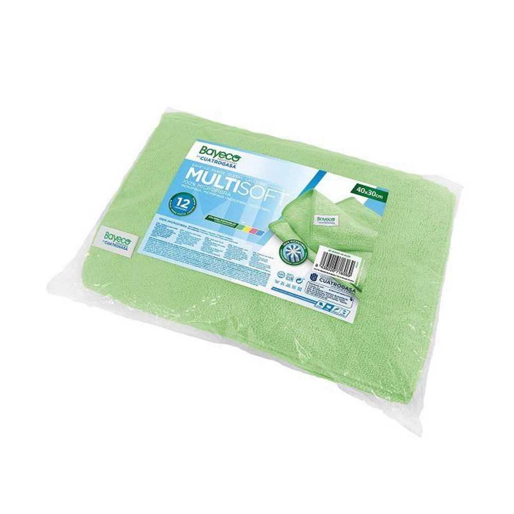 Panno microfibra Multisoft 40×30cm verde (12pz/cf)