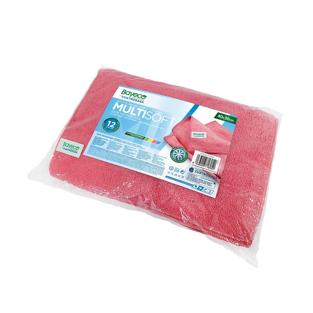 Panno microfibra Multisoft 40×30cm rosso (12pz/cf)