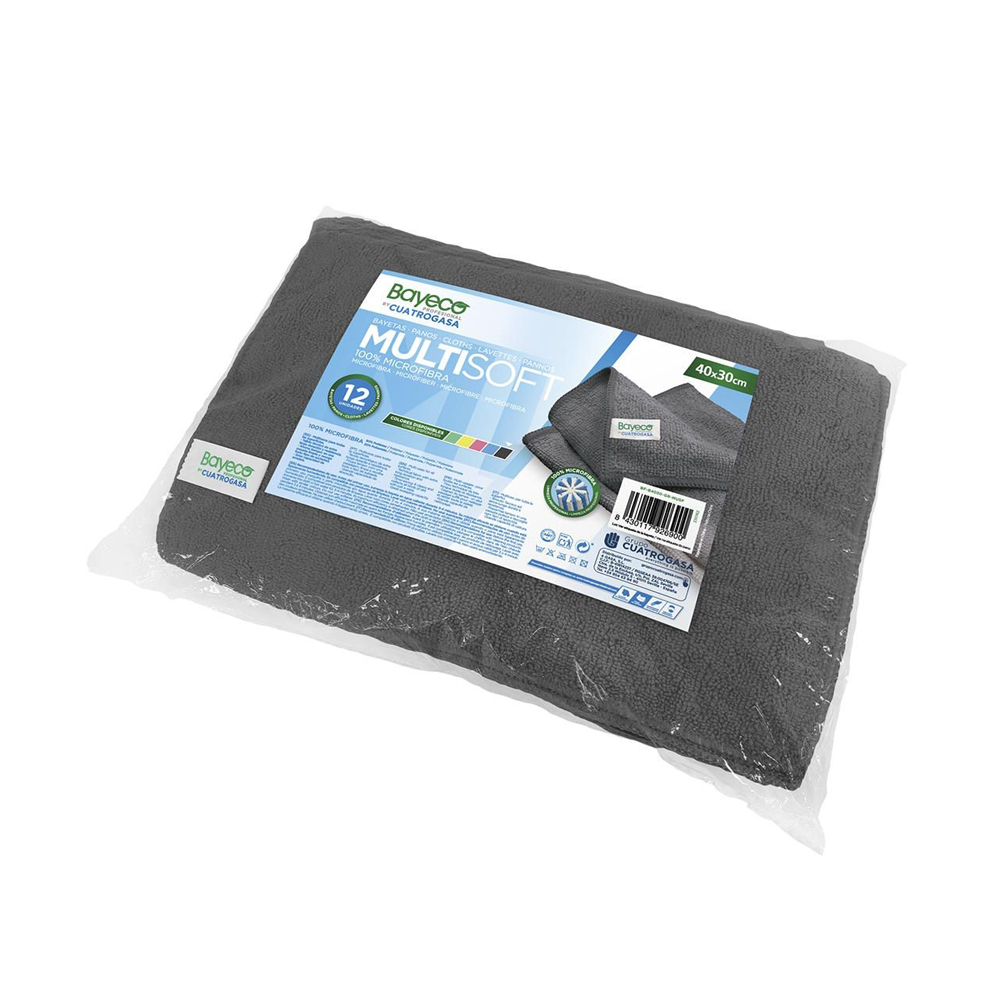 Panno microfibra Multisoft 40×30cm grigio (12pz/cf)