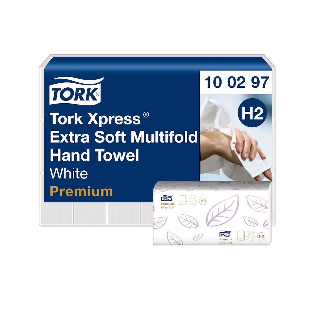 Tork Xpress® Asciugamani intercalati Extra Soft bianchi H2 - 21 confezioni da 100 unità - 100297 