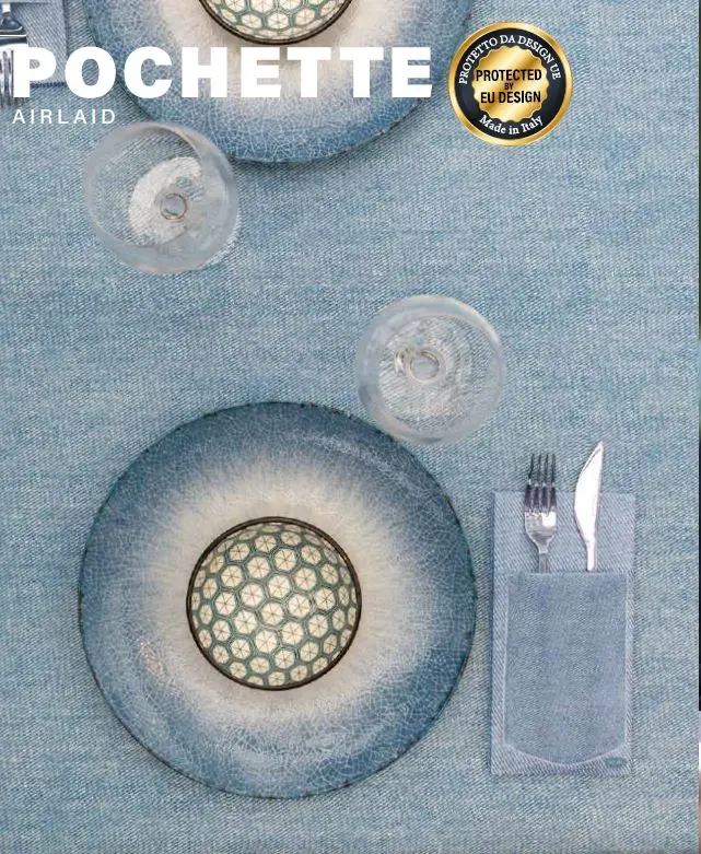 Tovaglia Pochette DENIM/BLU cm 100x100 Airlaid(20pz/cf)