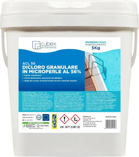[BUND01002] Dicloro Granulare 56% per Piscina – Cloro Shock e Mantenimento ACL 56  (5 KG)