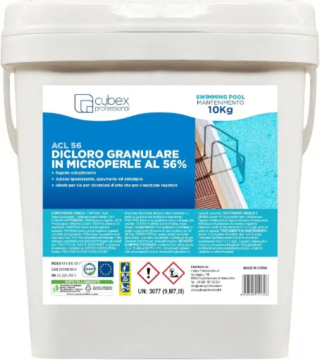 [BUND01003] Dicloro Granulare 56% per Piscina – Cloro Shock e Mantenimento ACL 56  (10 KG)