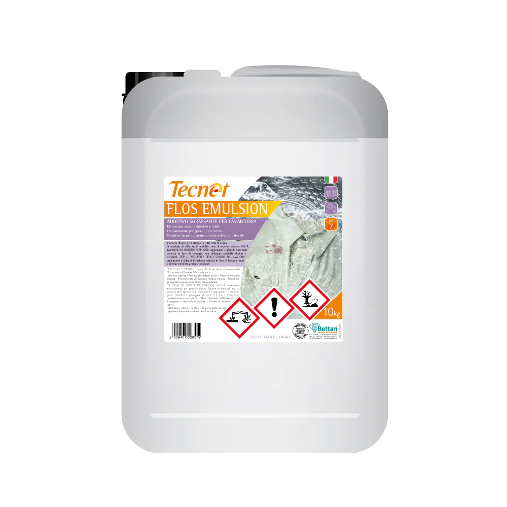 Tecnet flos emulsion 10 kg - additivo sgrassante per lavanderia