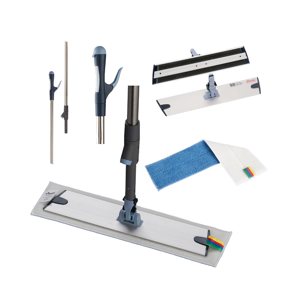 SprayPro Inox Kit per lavaggio pavimenti (Manico spray + telaio + mop)