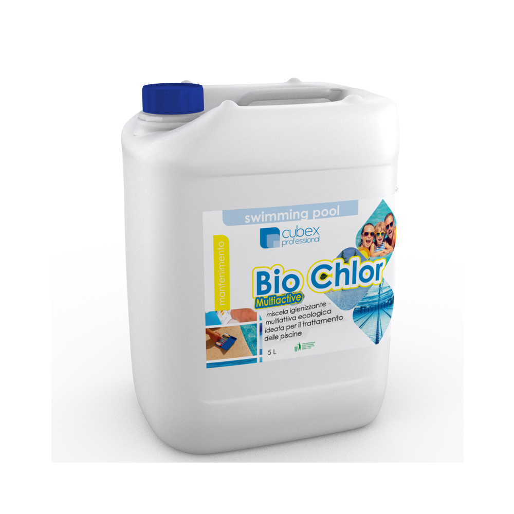 Bio Chlor 10 Multiactive 5 lt - Miscela igienizzante antialghe stabilizzante ecologica per piscine