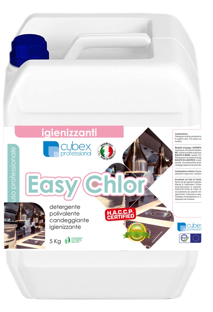 Easy Chlor 5 kg - Detergente polivalente igienizzante e candeggiante