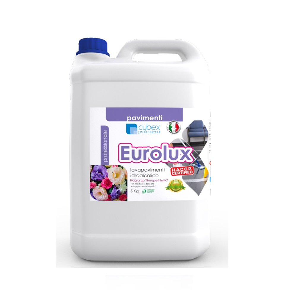 Eurolux 5 kg - lavapavimenti idroalcolico profumo bouquet fiorito tanica quadrata