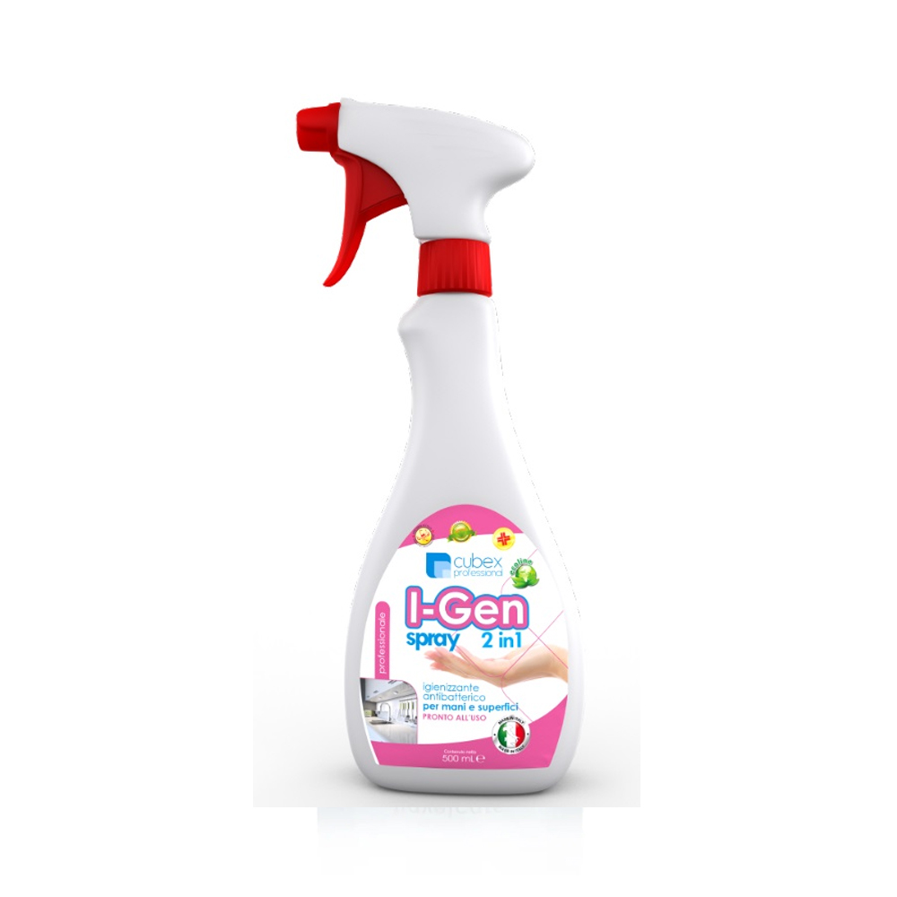 I-gen spray 2in1 500 ml - igienizzante per mani e superfici con alcool maggiore 70%