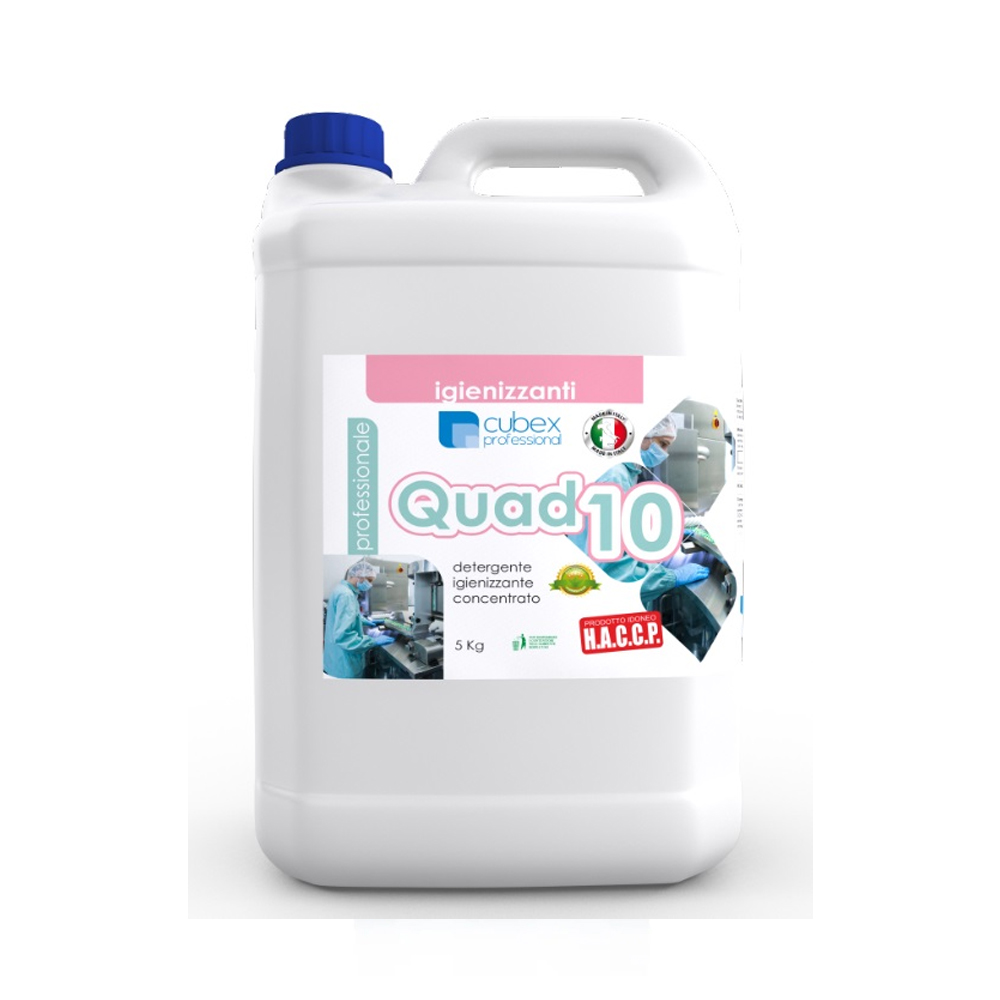Quad 10 5 kg - detergente igienizzante concentrato a base di sali quaternari di ammonio