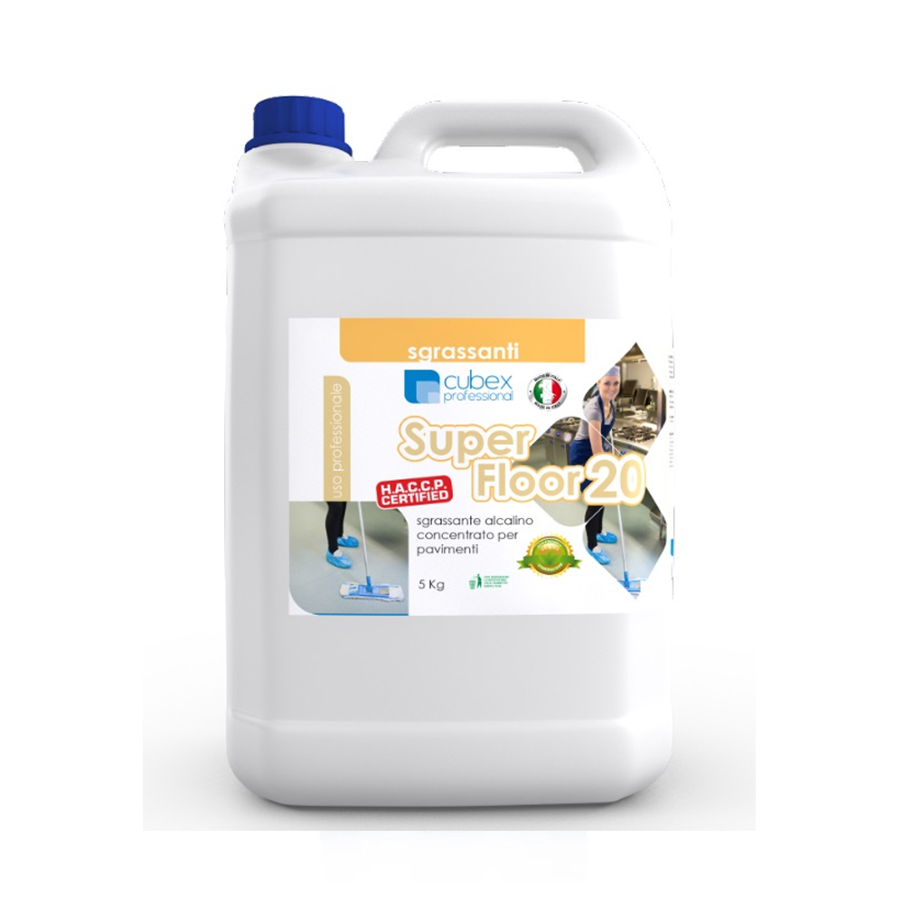 Super floor 20 5 kg - detergente sgrassante alcalino concentrato lavapavimenti