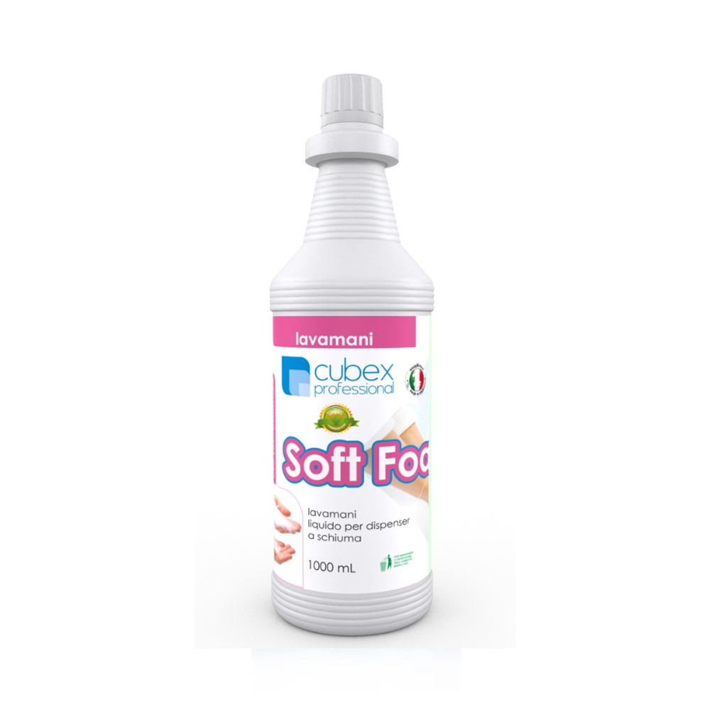 Soft foam 1000 ml - detergente lavamani neutro per dispenser a schiuma