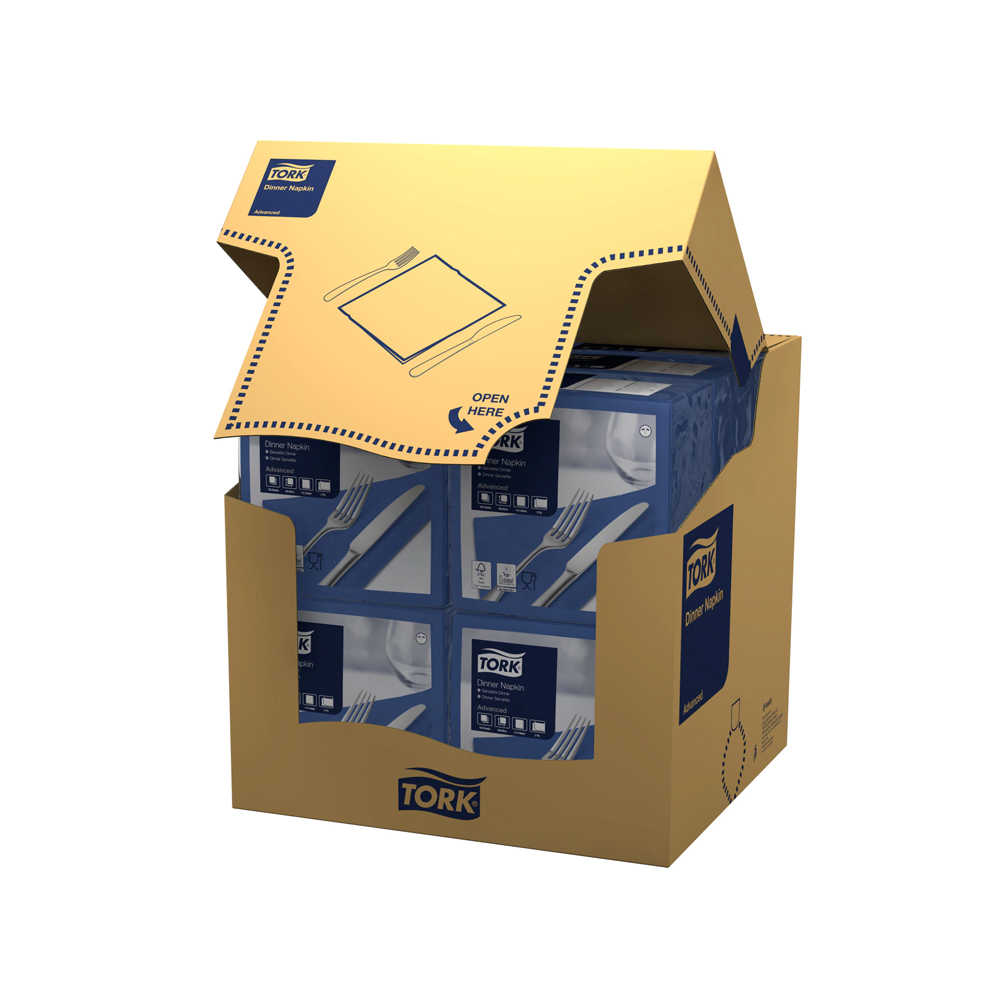 478756 Tovaglioli Dinner blu scuro 39x39 cm piega 1/4 2 veli Tork (150pz/cf)(12cf/ca)