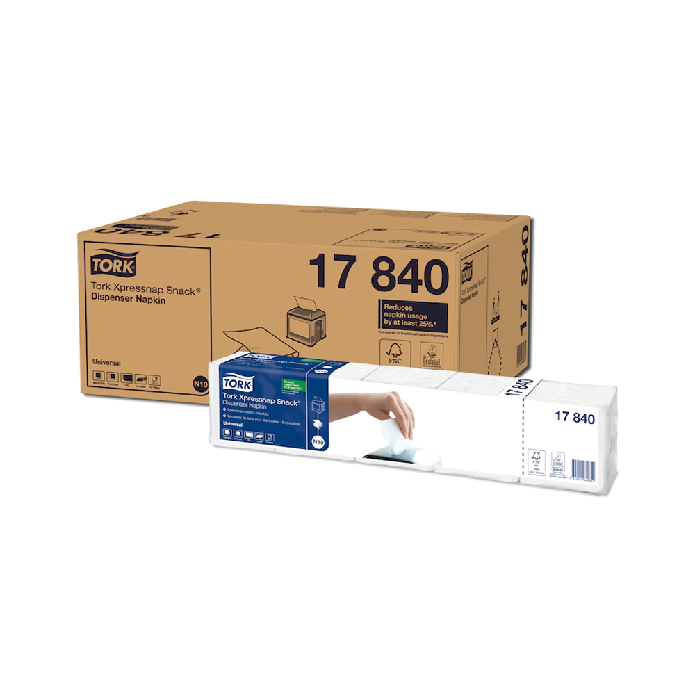 17840 Tovaglioli Xpressnap Snack bianco Tork (1125pz/cf)(8cf/ca)(Sistema:N10)