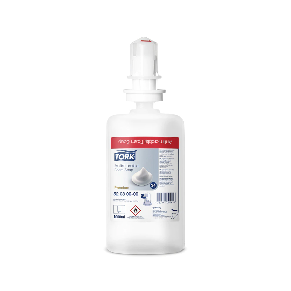 520800 Sapone a schiuma Antimicrobial Foam Soap 1000 ml Tork (Sistema:S4)