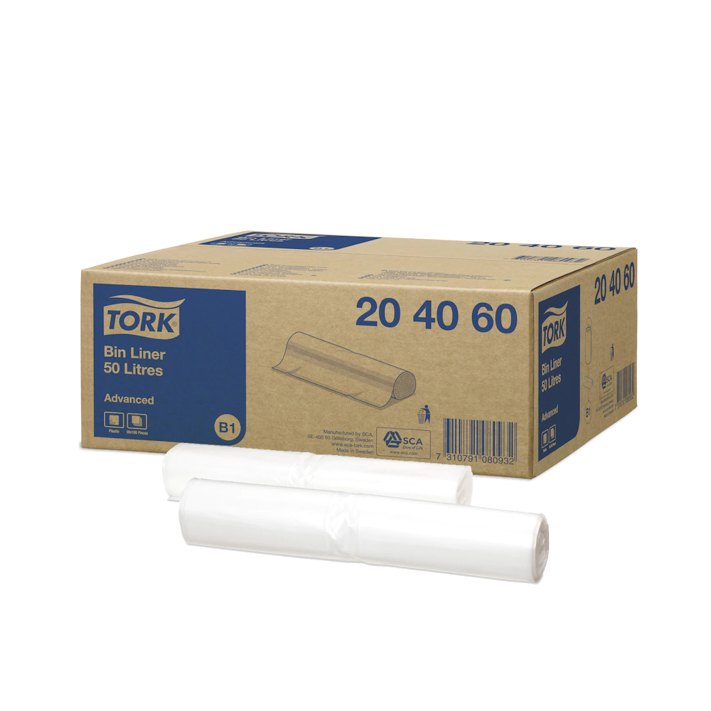 204060 Sacchetto trasparente rifiuti 50 lt Tork (25pz/cf)