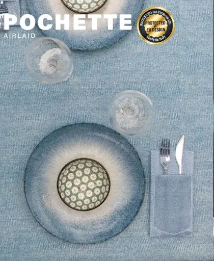 Tovaglia Pochette DENIM/BLU cm 100x100 Airlaid(20pz/cf)