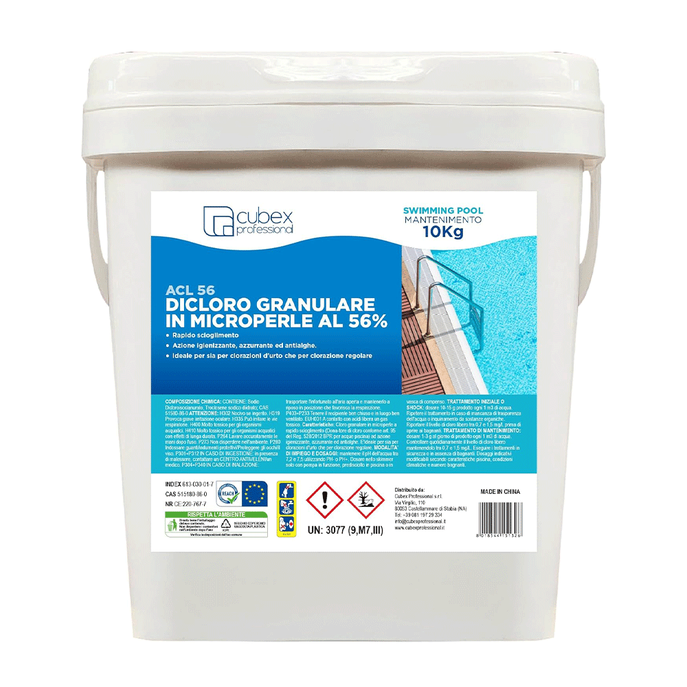 Dicloro Granulare 56% per Piscina – Cloro Shock e Mantenimento ACL 56 