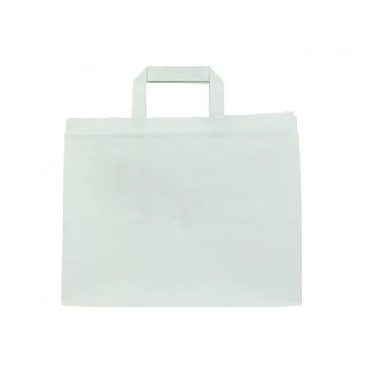 [FPK0023] 210CABTR Shopper base larga bianca 32x22x24 cm in carta kraft (250pz/ca)