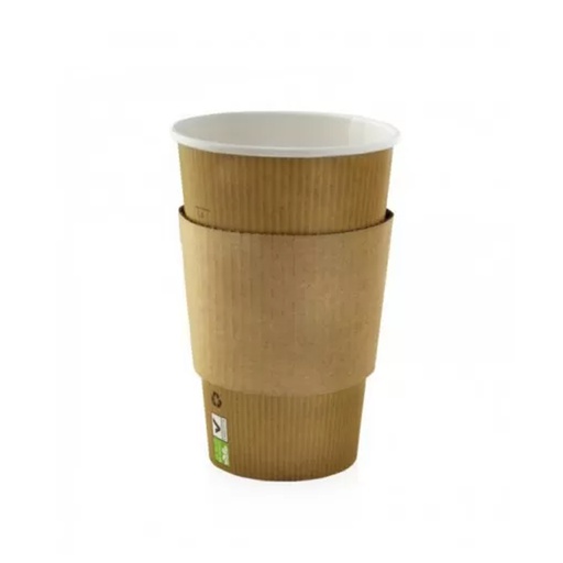 [FPK0030] 210GBAG16 Fascia ring cup per bicchiere 330-400 ml di 12 -16 oz in carta (100pz/cf) 
