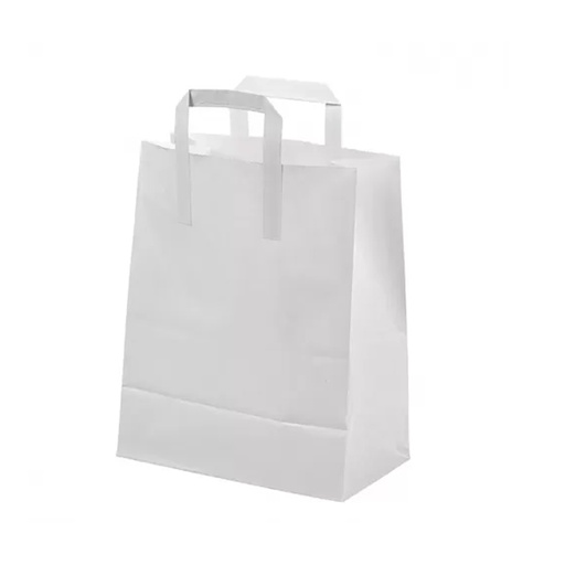 [FPK0017] 210CAB2617W Shopper bianca 26+17x28 cm in carta kraft 