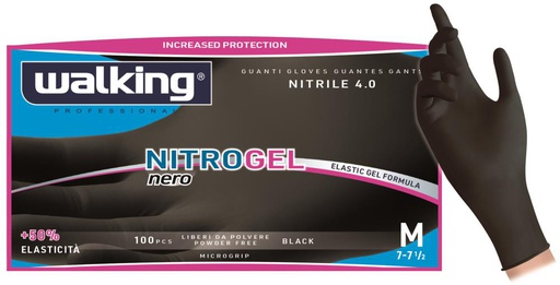 [BRN0063] Guanti nitrogel  neri   M (7-7.5) (50pz/cf)