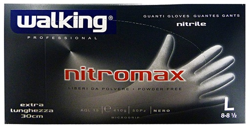 [BRN0064] Guanti nitromax nero tg.l (8-8.5) (100pz/cf) 