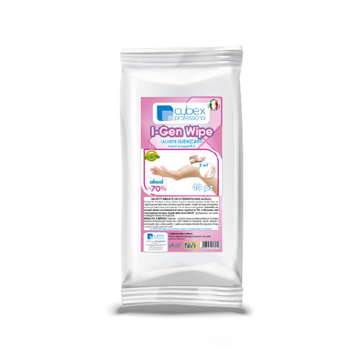 [CBXPR0081] I-gen wipe (cf/40pz) salviette igienizzanti per mani e superfici con alcool maggiore 70%