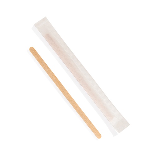[WBIO045] 90106 Palette caffe incartate singolarmente 11 cm in legno di betulla (100pz/cf)  