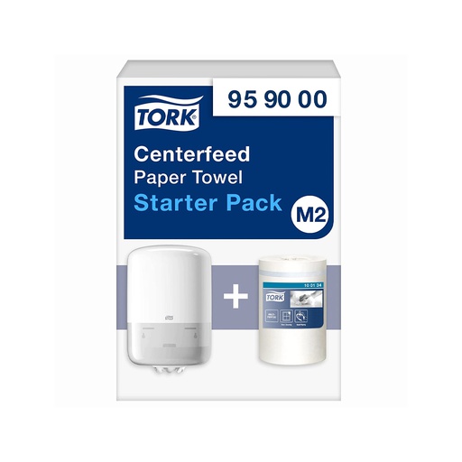 [TRK0158] 959000 Starter Pack dispenser Maxi ad estrazione centrale + ricarica bobina Tork (Sistema:H2)