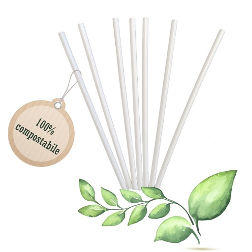 [ALP0001] Cannucce bianche 156/7 in pla biodegradabili (500pz/cf)