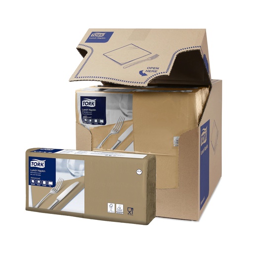 [TRK0186] 477202 Tovaglioli Lunch biscotto (nocciola) 33x33 cm piega 1/4 2 veli Tork (200pz/cf)