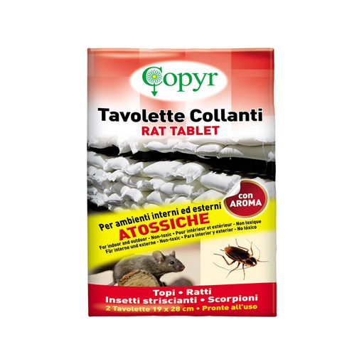 [CPYR0063] Rat tablet trappola collante per topi 2pz