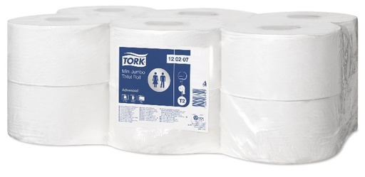 [TRK0038] 120207 Carta igienica Mini Jumbo 520 strappi 2 veli Tork (12pz/cf)(Sistema:T2)