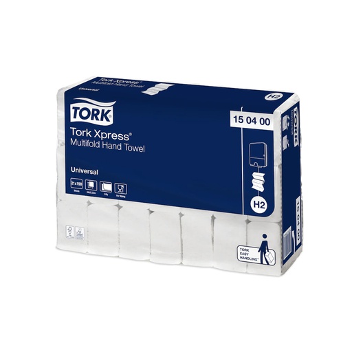 [TRK0013] 150400 Asciugamani intercalati piegati a z Universal Tork (190pz/cf)(21cf/ca)(Sistema:H2)