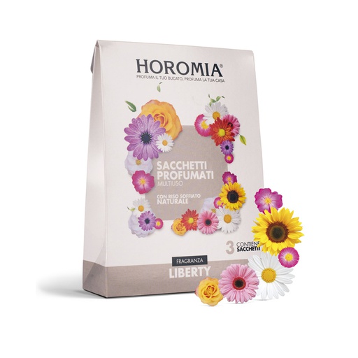 [HRM0024] Horomia sacchetti profumati multiuso di riso soffiato - Fragranza  liberty (3pz/cf) 