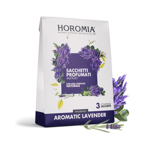 [HRM0025] Horomia sacchetti profumati multiuso di riso soffiato - Fragranza  aromatic lavender (3pz/cf) 