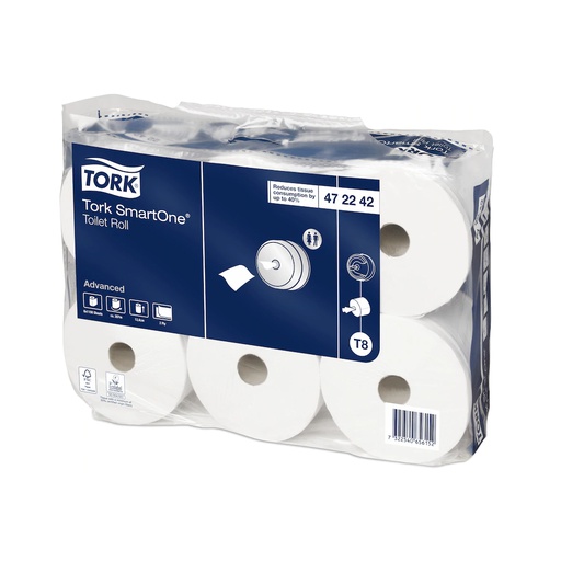 [TRK0040] 472242 Carta igienica Smartone 1150 strappi 2 veli Tork (6pz/cf)(Sistema:T8)