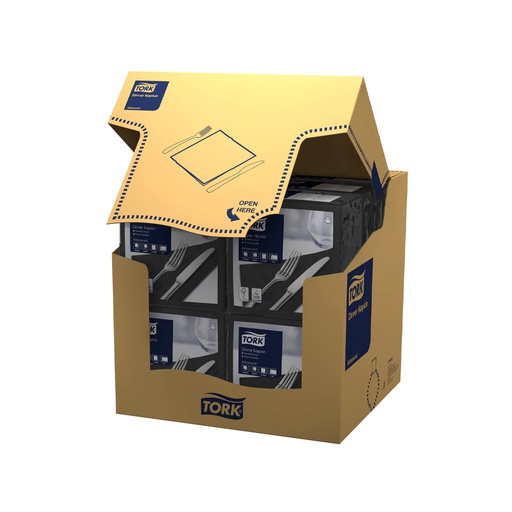 [TRK0121] 478761 Tovaglioli Dinner nero 39x39 cm piega 1/4 2 veli Tork (150pz/cf)