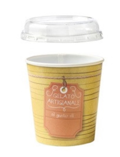 [ALC0022] Vasetto gelato 500cc bianco con coperchio in polipropilene (150pz/ca) 