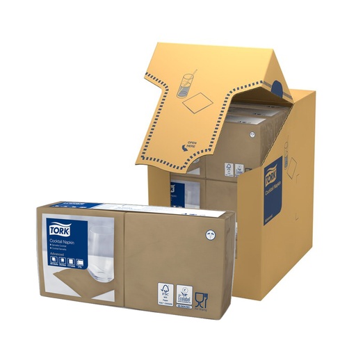 [TRK0116] 470001 Tovaglioli Cocktail nocciola 24x24 cm piega 1/4 2 veli Tork (200pz/cf)